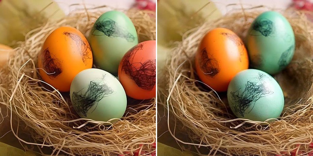 four eggs to three eggs